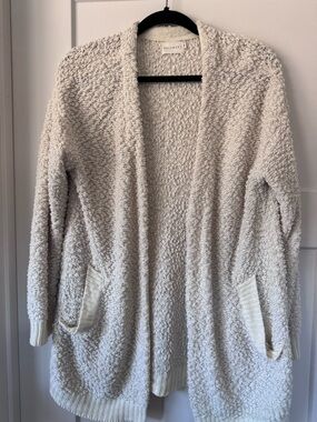 Dreamers Cream Open-Front Chunky Knit Cardigan